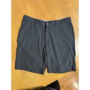 Adidas Golf Shorts Mens 36 Black Performance Flat Front Stretch 10" Inseam
